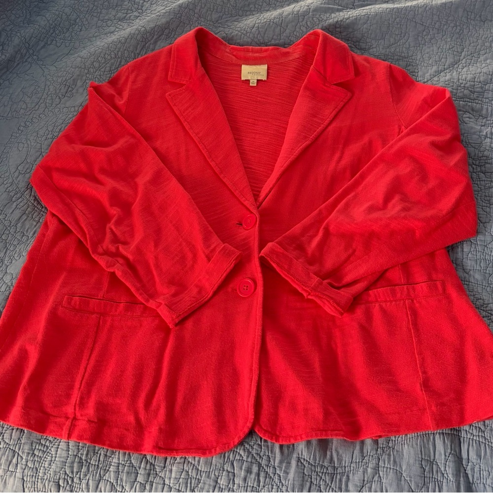 Sejour Vibrant Red Two-Button Blazer